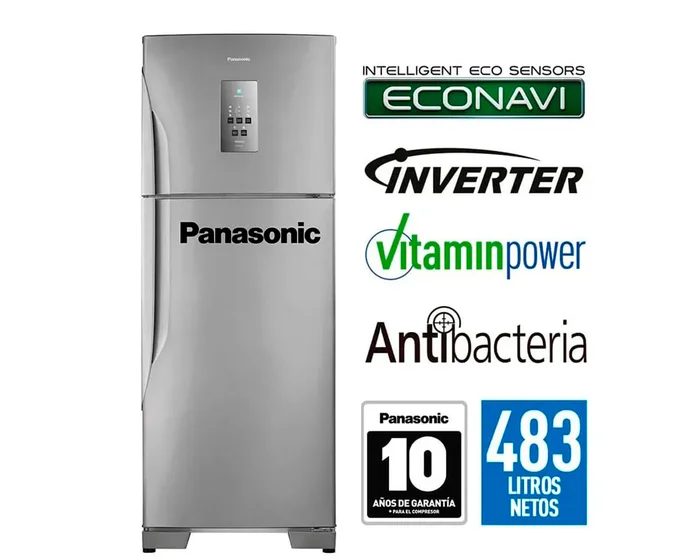 Refrigeradora Panasonic Top Freezer 483 L Silver BT55